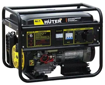 Электрогенератор Huter DY9500LX-3, трехфазный, синхронный, бензиновый, 15 л.с., 8кВт, 1xEURO 16A (64/1/41)
