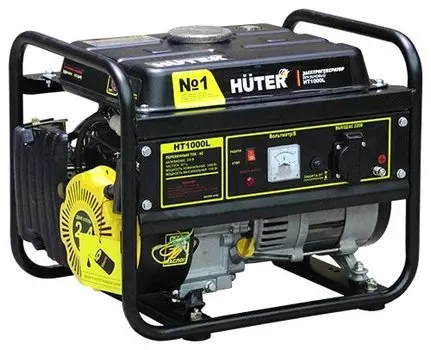 Электрогенератор Huter HT1000L, однофазный, синхронный, бензиновый, 2.4 л.с., 1.1кВт, 1xEURO 16A (64/1/2)