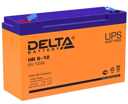 Батарея Delta HR 6-12 6В, 12Ач, 151/50/100