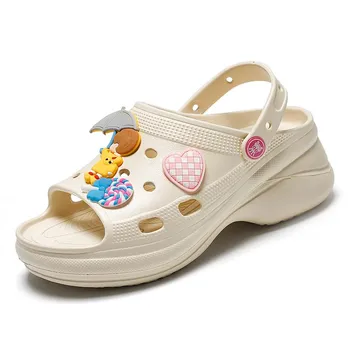Женские сандалии Cute Candy с толстой подошвой, увеличивающие размер Женские тапочки Необычные шлепанцы 36 чёрный