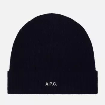 Шапка A.P.C. Colin, цвет синий, размер L-XL