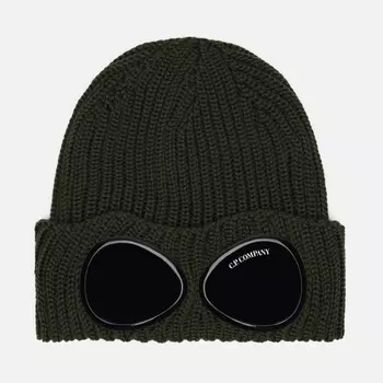 Шапка C.P. Company Extrafine Merino Wool Goggle Lenses, цвет оливковый