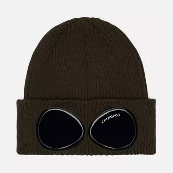 Шапка C.P. Company Goggle Cotton, цвет оливковый
