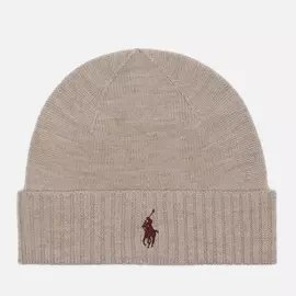 Шапка Polo Ralph Lauren Merino Wool Embroidered Polo Pony, цвет бежевый