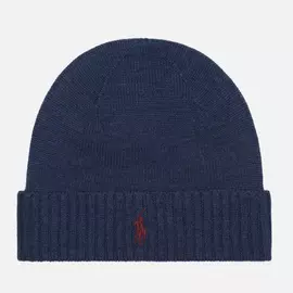 Шапка Polo Ralph Lauren Merino Wool Embroidered Polo Pony, цвет синий