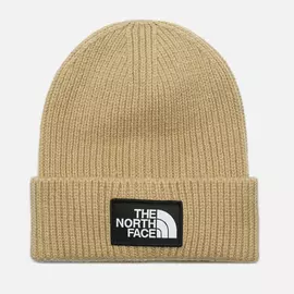 Шапка The North Face Logo Box Cuffed, цвет бежевый