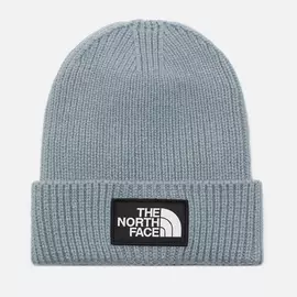 Шапка The North Face Logo Box Cuffed, цвет голубой