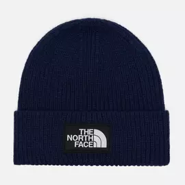 Шапка The North Face Logo Box Cuffed, цвет синий