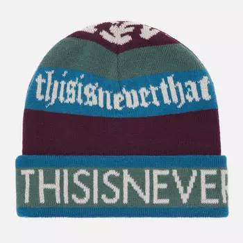 Шапка thisisneverthat Multi Logo Jacquard, цвет синий