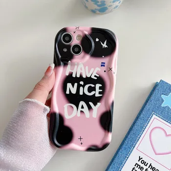 Милый силиконовый чехол для Infinix Hot 30i Xiaomi Redmi Note 12 11 iPhone 15 14 13 Samsung A54 A34 Funda окрашенный мультяшный черный точечный чехол Мягкий бампер из ТПУ Infinix Hot 10 Play