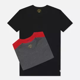 Комплект мужских футболок Polo Ralph Lauren Crew Neck 3-Pack, цвет чёрный, размер XXS