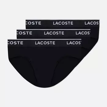 Комплект мужских трусов Lacoste Underwear 3-Pack Casual Briefs, цвет чёрный, размер M