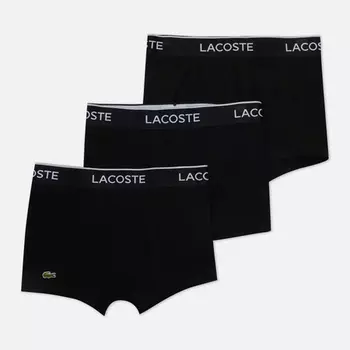 Комплект мужских трусов Lacoste Underwear 3-Pack Boxer Casual, цвет чёрный, размер L