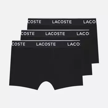 Комплект мужских трусов Lacoste Underwear Trunks 3-Pack, цвет чёрный, размер XXL