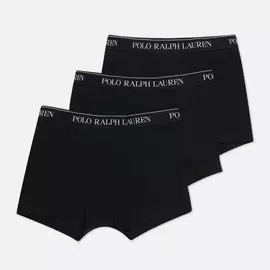 Комплект мужских трусов Polo Ralph Lauren Classic Trunk 3-Pack, цвет чёрный, размер S