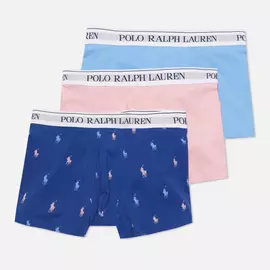 Комплект мужских трусов Polo Ralph Lauren Classic Trunk 3-Pack, цвет голубой, размер XL