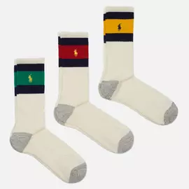 Комплект носков Polo Ralph Lauren Sport Crew 3-Pack, цвет комбинированный, размер 40-46 EU