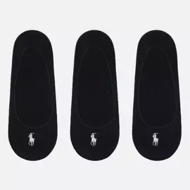 Комплект носков Polo Ralph Lauren Ultralow Liner 3-Pack, цвет чёрный, размер 35-40 EU