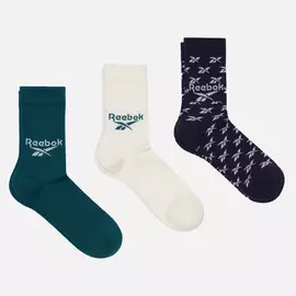 Комплект носков Reebok 3-Pack Classic Fold-Over Crew, цвет комбинированный, размер 40-42 EU