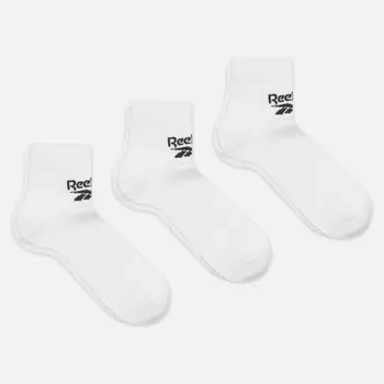 Комплект носков Reebok Ankle Core Basic Vector 3-Pack, цвет белый, размер 40-42 EU