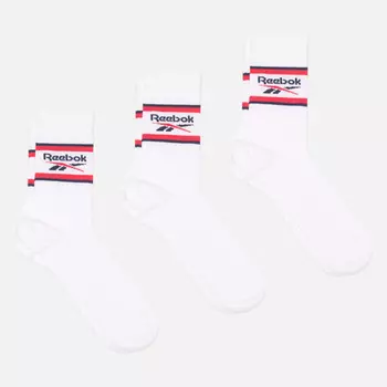 Комплект носков Reebok Crew BB 3-Pack, цвет белый, размер 40-42 EU
