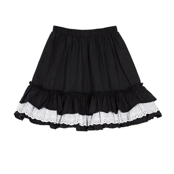 WTEMPO Kawaii кружевные юбки Лолиты женские Harajuku винтажные рюши в стиле пэчворк мини-юбки с эластичной резинкой на талии мягкая японская уличная одежда для девочек One Size красный