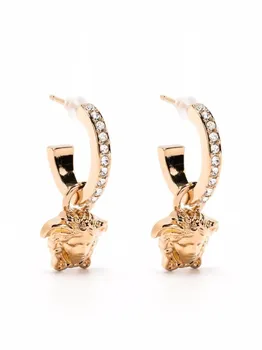Серьги-кольца с декором Medusa Versace, золотой