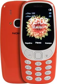 Мобильный телефон Nokia 3310 Dual Sim (2017), 2.4" 320x240 TN, 16Mb, BT, Cam, 2-Sim, 1200mAh, красный