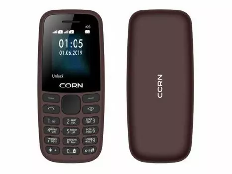 Мобильный телефон Corn B181, 1.77" 128x160 QVGA, RDA8955, 32Mb RAM, 32Mb, BT, 2-Sim, 800mAh, micro-USB, коричневый (B181-BR)