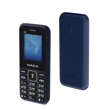 Мобильный телефон MAXVI C30, 1.77" 160x128 QVGA, Spreadtrum SC6533, 64Mb RAM, 32Mb, BT, 2-Sim, 600 мА·ч, micro-USB, синий