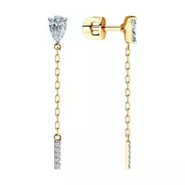 Серьги из золота с фианитами 029470