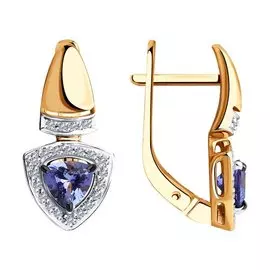 Серьги из золота с танзанитом и бриллиантами 6024122
