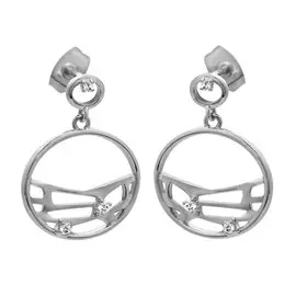 Серьги из серебра с фианитами с родированием CZ-E02271-X-W-X-X-W