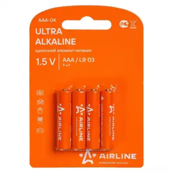 батарейки lr03/aaa щелочные 4 шт.!\