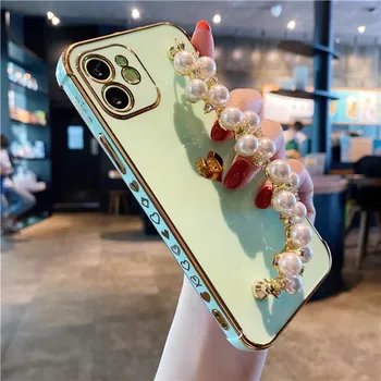 Роскошный модный чехол с жемчужным браслетом и покрытием для iPhone 14 12 Mini 13 11 Pro Max X XR XS 7 8 Plus SE SE, бампер, чехол For iPhone 12 Mini
