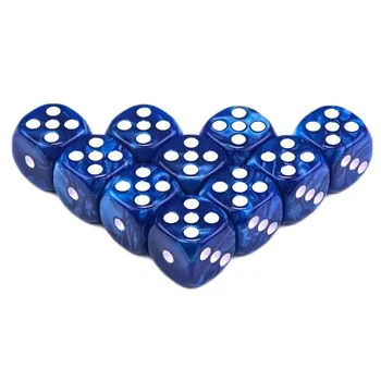 10 шт., игральные кости D6, 16 мм, игральные кости с мраморным эффектом, игровые кости, игровые аксессуары, игрушка и подарок жёлтый