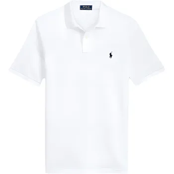 Polo Ralph Lauren однотонная рубашка-поло с вышитым пони, прямая, повседневная, с коротким рукавом, мужская, белая 710674053-003 L