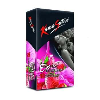 Презервативы точечные с ароматом Клубники (10 шт), Strawberry Flavoured Condoms, Kamasutra