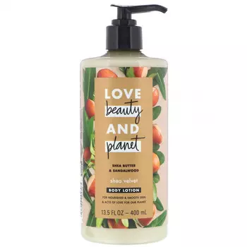Love Beauty and Planet, Лосьон для тела Shea Velvet, «Масло ши и сандал», 400 мл