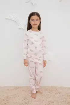 Пижама для девочек CROCKID, К 1552, цвет - светло-розовый