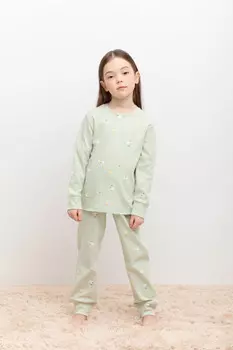 Пижама для девочек CROCKID, К 1552, цвет - голубой