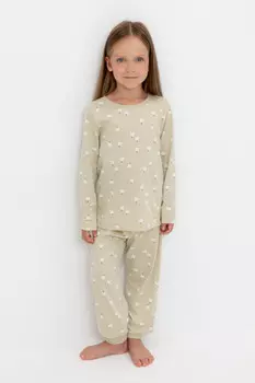 Пижама для девочек CROCKID, К 1561, цвет - зеленый