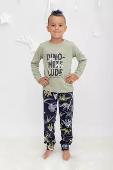 Пижама для мальчиков CROCKID, К 1541, цвет - хаки