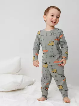 Пижама для мальчиков CROCKID, К 1561, цвет - зеленый
