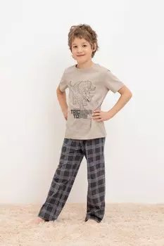 Пижама для мальчиков CROCKID, К 1599-1/24, цвет - бежевый