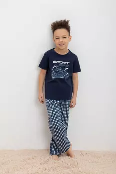 Пижама для мальчиков CROCKID, К 1599, цвет - синий