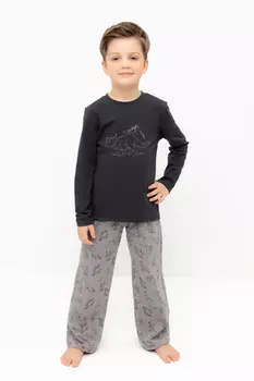 Пижама для мальчиков CROCKID, К 1600, цвет - темно-серый