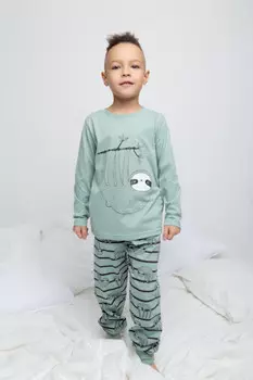 Пижама для мальчиков CROCKID, К 1606, цвет - минт