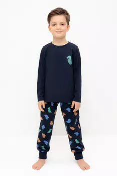 Пижама для мальчиков CROCKID, К 1606, цвет - темно-синий