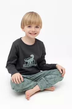 Пижама для мальчиков CROCKID, К 1606, цвет - темно-серый